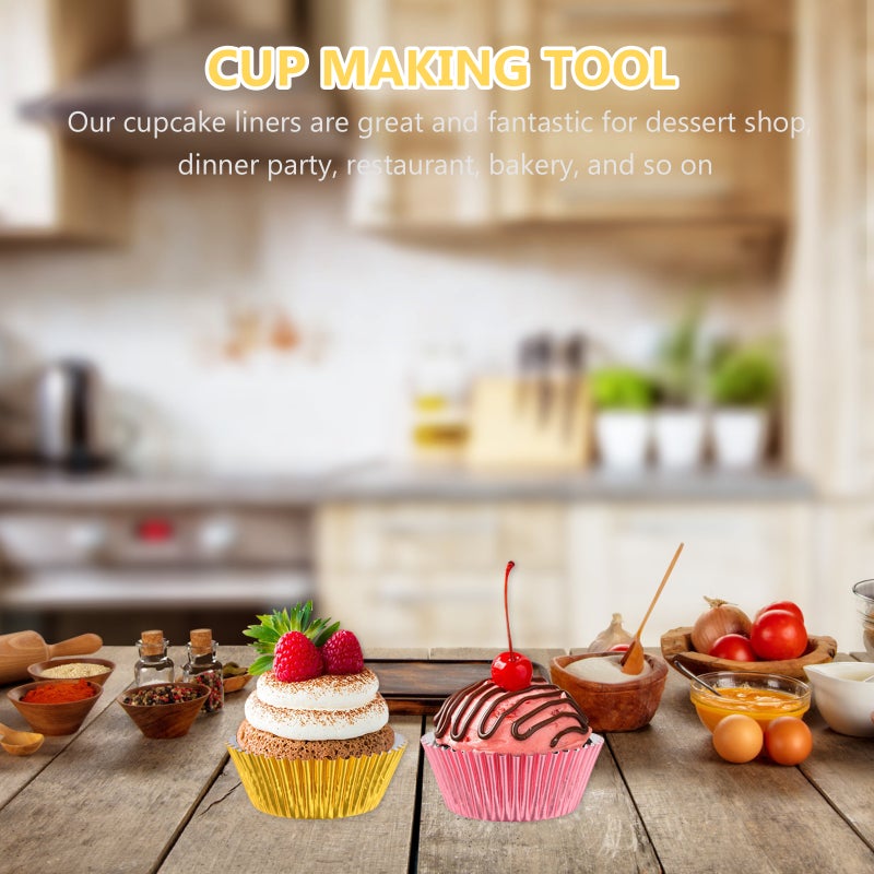 2 Boxes Cupcake Liners Aluminum Foil Cupcake Liners Cupcake Wrappers Portable Baking Cups - Image 5