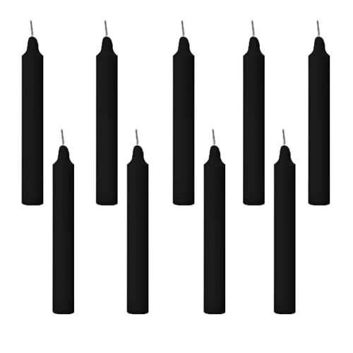 Floryn Decor Black Candles for Healing | Ritual, Spell, Chime, Chakras | Unscented Wax Sticks Pack of 50 (Black) - Image 1