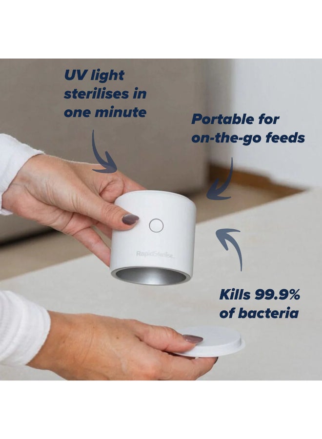 Nuby Rapid Sterilise, Portable Baby Feeding Steriliser for Bottles, Teats and Accessories, Fast Sterilisation System, White - Image 2
