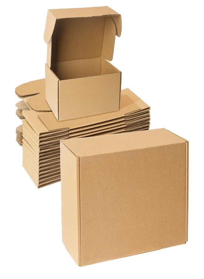 CHARMGIFTBOX صناديق شحن، 9×6×4 بوصة، مجموعة من 25 صندوقًا، صناديق كرتونية بنية متينة متوسطة الحجم، مناسبة لتغليف الهدايا والمشاريع الصغيرة - Image 1