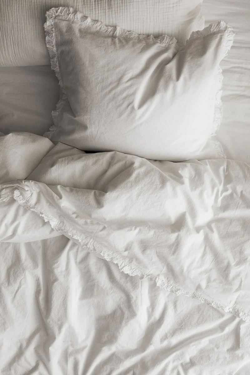 H&M Flounce-trim duvet cover set