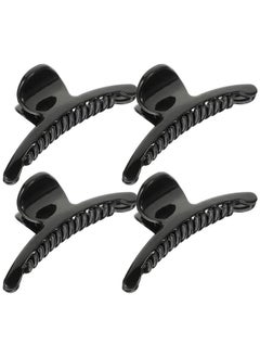 FOMIYES Hair Claw Clips: Large 3.93inch No Slip Matte Clip for Women - 4Pcs Black Hair Clip for Thin Fine Thick Hair  - Image 1