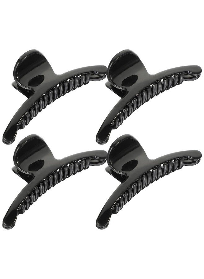 FOMIYES Hair Claw Clips: Large 3.93inch No Slip Matte Clip for Women - 4Pcs Black Hair Clip for Thin Fine Thick Hair - Image 1