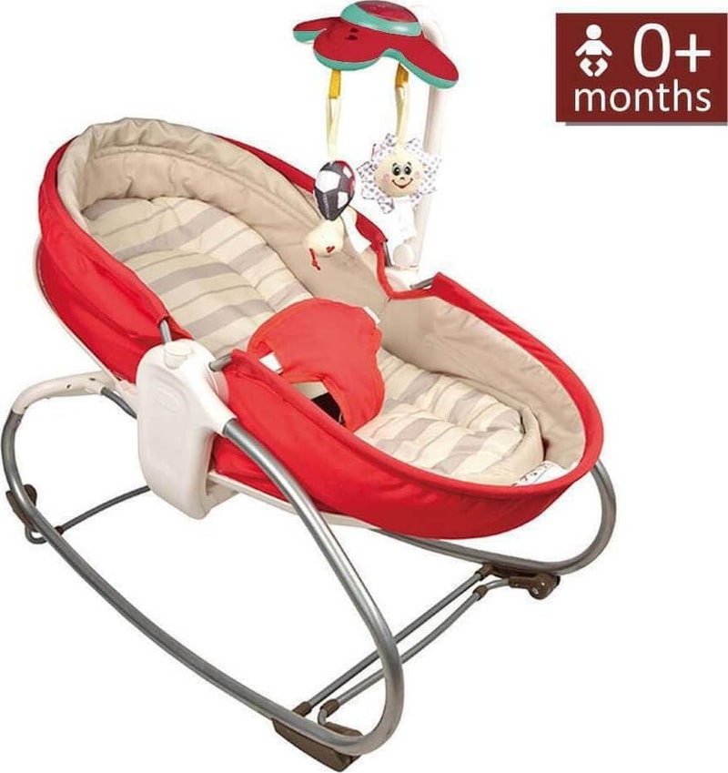 Tiibaby 68149 3-in-1 Baby Rocker Chair with Music and Vibration, Birth to 18kg, Red - Image 2