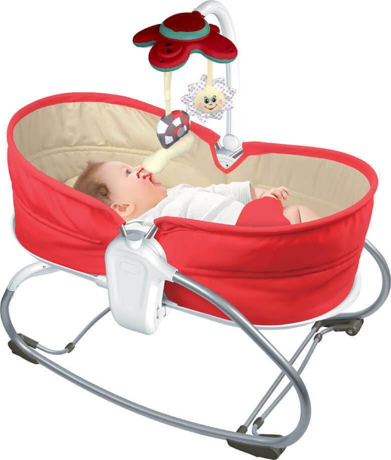 Tiibaby 68149 3-in-1 Baby Rocker Chair with Music and Vibration, Birth to 18kg, Red - Image 1