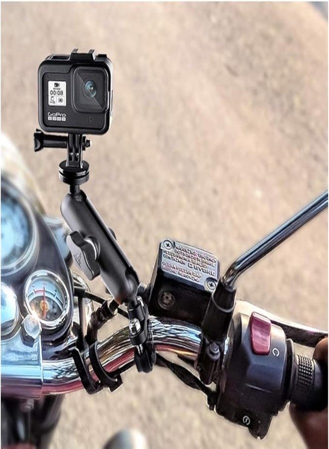 Like Star Action Camera (just for The Handlebar) Universal Mount for All Action Cameras & Mobiles Made of Aluminum Alloy with Two 360° Rotating Angle 1/4 Metal Stands - Image 4