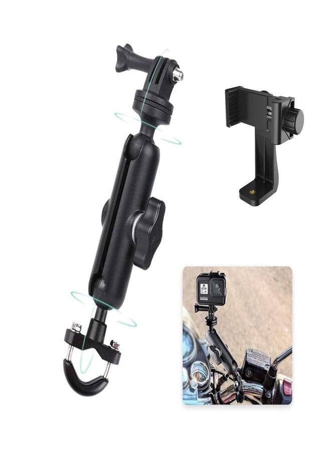 Like Star Action Camera (just for The Handlebar) Universal Mount for All Action Cameras & Mobiles Made of Aluminum Alloy with Two 360° Rotating Angle 1/4 Metal Stands - Image 1