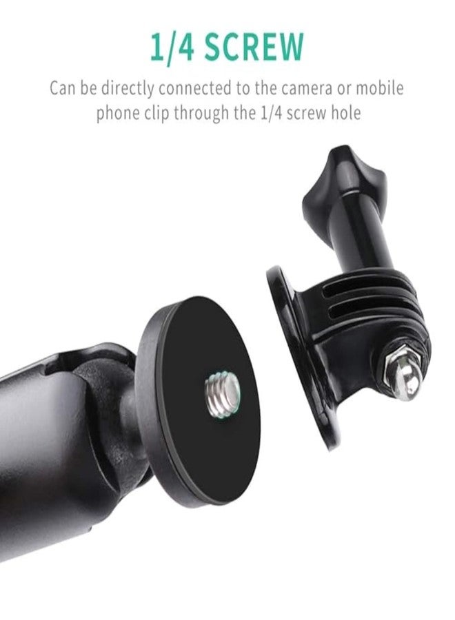 Like Star Action Camera (just for The Handlebar) Universal Mount for All Action Cameras & Mobiles Made of Aluminum Alloy with Two 360° Rotating Angle 1/4 Metal Stands - Image 3