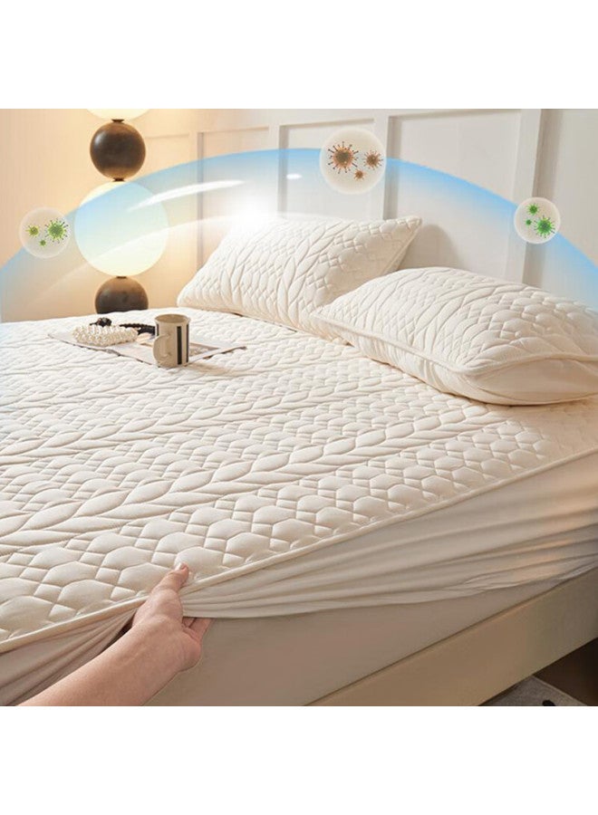 Class A Wool Fitted Sheet Set Of Three, Thickened Bed Cover For 1.8-Meter Bed, Mattress Protector, Fully Enclosed, For Double Bed, 180X200Cm