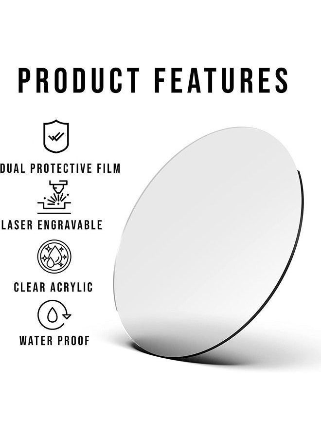 Lamsit Ibdaa - LAMSIT IBDAA Acrylic Circles 3mm Thick 16-Pack (4 Inch, Clear) - Image 1