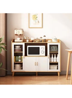 AGD Coffee Corner Cabinet for Living Room or Office with Doors, Drawers and Microwave Holder, Large Surface for Coffee Machine, Cups, Antiques and Plants, Entryway Side Cabinet  - Image 5