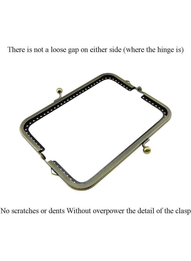 Purse Bag Kiss Clasp Frame Lock 5.9inch Arch Metal Vintage Clutch Clip Easy Smooth Open Close No Scratch Loose Gap Rattling for DIY Crochet Fabric Coin Purse Leather Bag Sewing 4pieces Bronze - Image 4