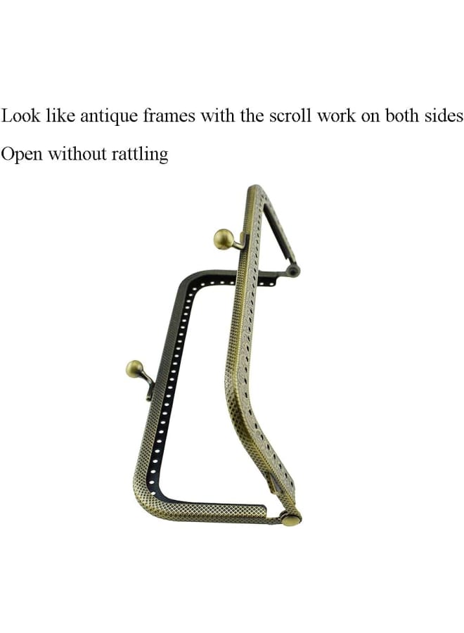 Purse Bag Kiss Clasp Frame Lock 5.9inch Arch Metal Vintage Clutch Clip Easy Smooth Open Close No Scratch Loose Gap Rattling for DIY Crochet Fabric Coin Purse Leather Bag Sewing 4pieces Bronze - Image 5