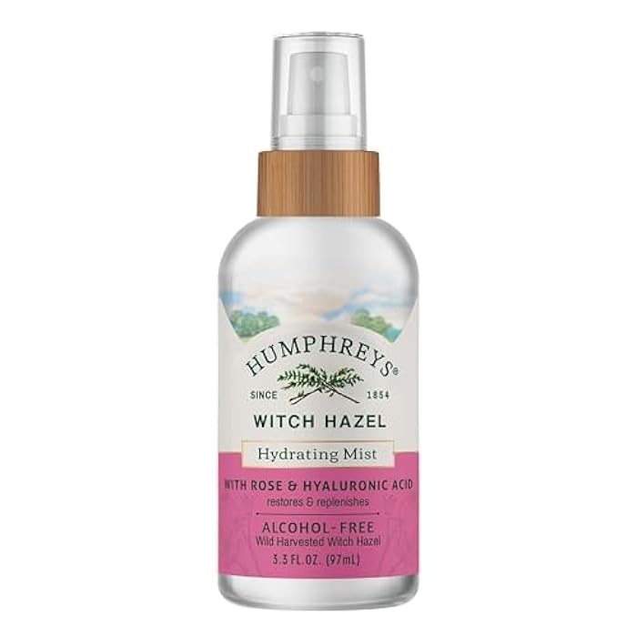 Humphreys Witch Hazel Hydrating Toner Mist Spray | Balancing & Hydrating Facial Toner | Alcohol-Free | Wild Harvested Witch Hazel | Soothing Rose Water | 3.3 Fl Oz Travel Size | Vegan & Cruelty-Free - Image 1