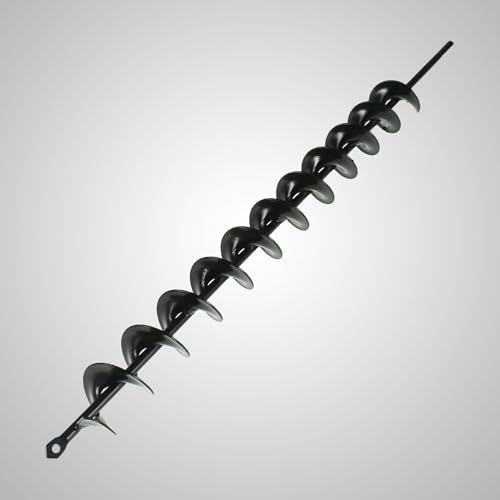 netuera 2in Wide 24in Long Metal Earth Auger Drill Bit, Steel Auger Bit DIY Auger with 3/8 Non-Slip Hex Drive for Planting Trees and Bedding, Gardening - Image 1
