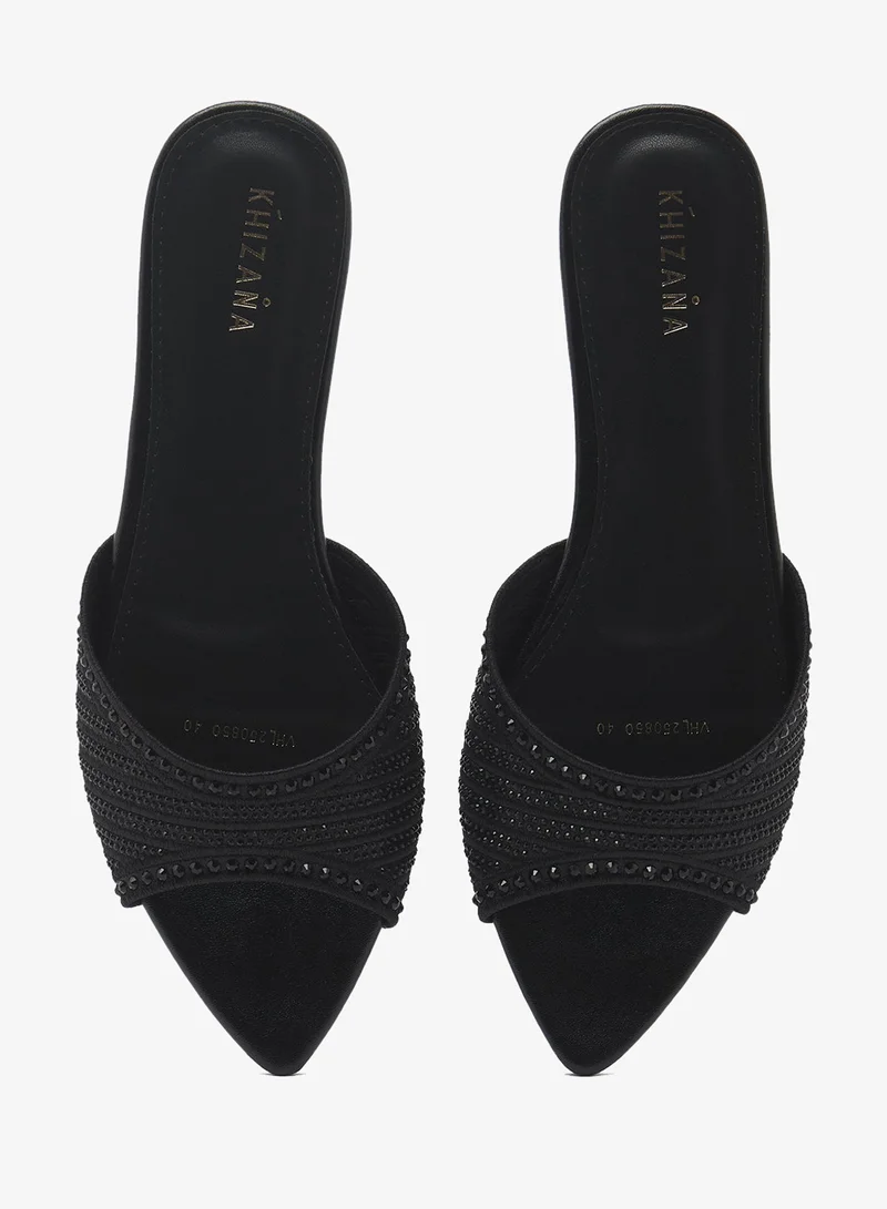 Khizana Rhinestone Embellished Flat Sandals