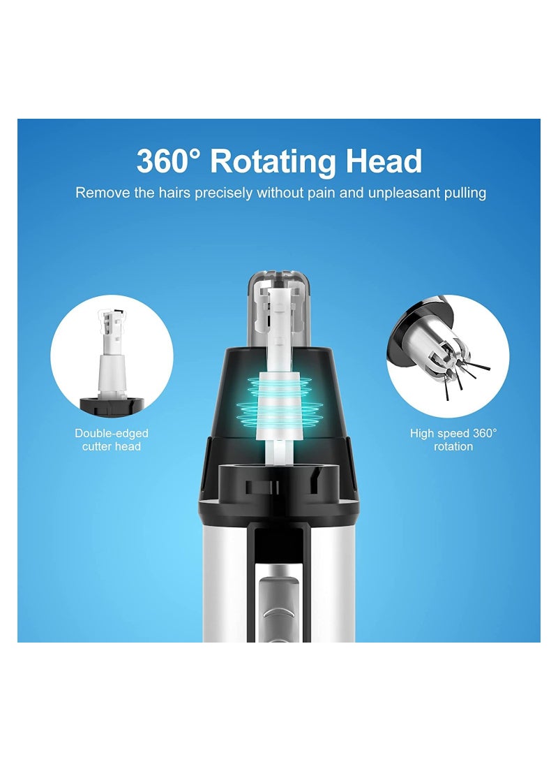 SYOSI Ear and Nose Hair Trimmer for MenProfessional USB Rechargeable Nostril Nasal Hair Vacuum Cleaning System4 in 1 Lightweight Waterproof Hair and Beard Clippers for Women White - Image 3