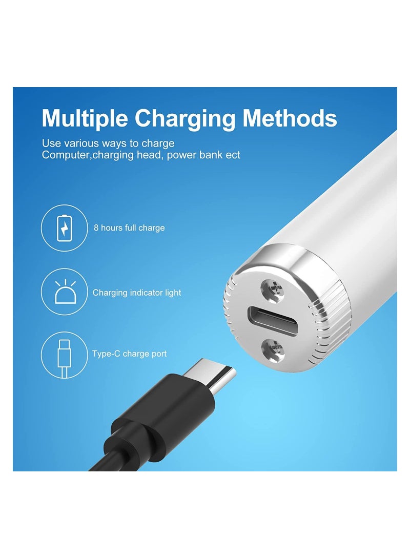 SYOSI Ear and Nose Hair Trimmer for MenProfessional USB Rechargeable Nostril Nasal Hair Vacuum Cleaning System4 in 1 Lightweight Waterproof Hair and Beard Clippers for Women White - Image 4