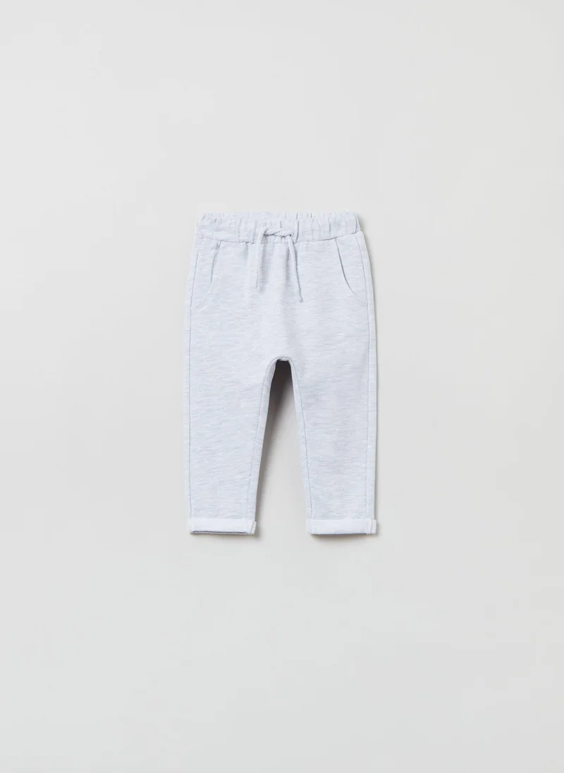 او في اس OVS Lightweight Plush Joggers With Tiger Cub Patch