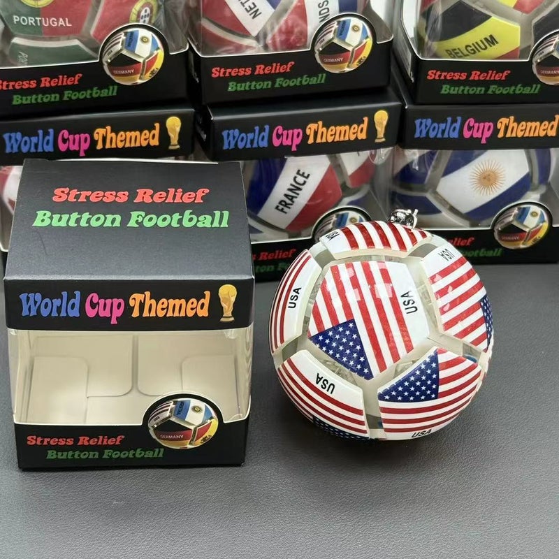 2026 World Cup Football Toy Stress Relief Keychain with LED Light - Image 1