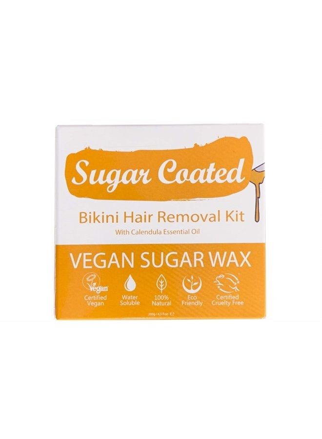 SUGAR COATED Sugar Coated Hair Removal Wax Kit for Bikini Line, Sugar Wax for Bikini Area with Wax Strips, Gentle and Non-Damaging Waxing Kit, Contains Essential Calendula Oil to Calm Skin 200g - Image 2