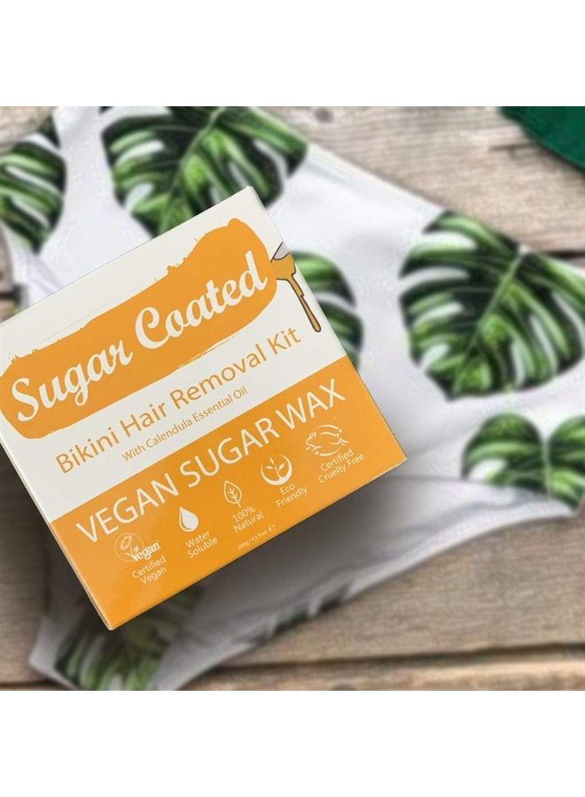 SUGAR COATED Sugar Coated Hair Removal Wax Kit for Bikini Line, Sugar Wax for Bikini Area with Wax Strips, Gentle and Non-Damaging Waxing Kit, Contains Essential Calendula Oil to Calm Skin 200g - Image 5