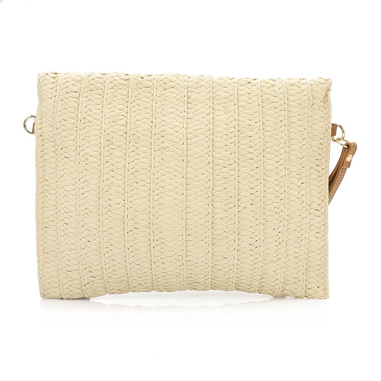 Mr.joe Mr Joe Bohemian Straw Clutch with Eye Embellishments Beige -4155 - Image 2