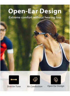 General Open Headphones Bluetooth Headphones with Earhook Air Conduction Wireless Earbuds, Feathered, Large Drivers Enhanced Bass, Clear Calls, 30 Hour Playback Time, Bluetooth 5.4, For Fitness Exercise  - Image 2