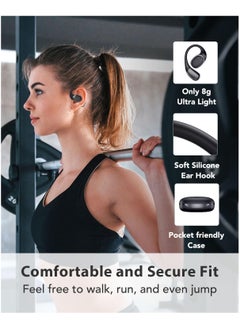 General Open Headphones Bluetooth Headphones with Earhook Air Conduction Wireless Earbuds, Feathered, Large Drivers Enhanced Bass, Clear Calls, 30 Hour Playback Time, Bluetooth 5.4, For Fitness Exercise  - Image 3