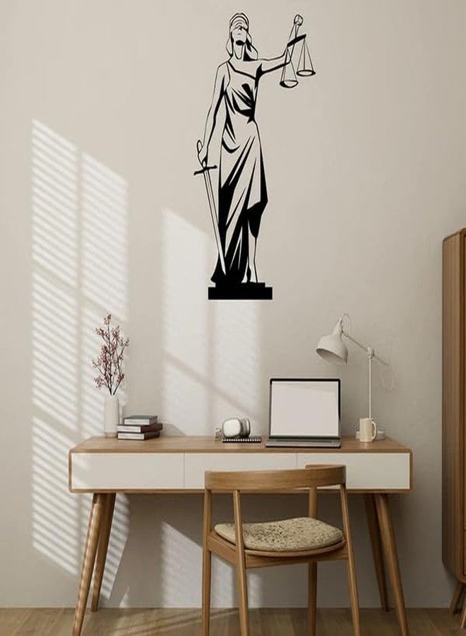 BLIND SHOP Lady Justice Court Of Law Black Wall Art (58x34x1.5 CM) - Image 1