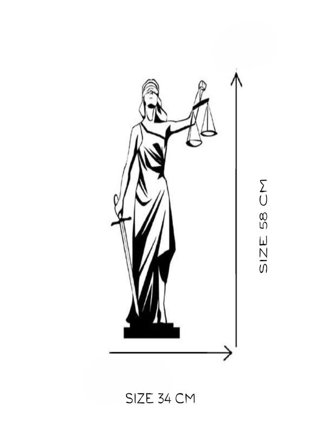 BLIND SHOP Lady Justice Court Of Law Black Wall Art (58x34x1.5 CM) - Image 2