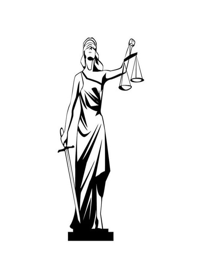 BLIND SHOP Lady Justice Court Of Law Black Wall Art (58x34x1.5 CM) - Image 3