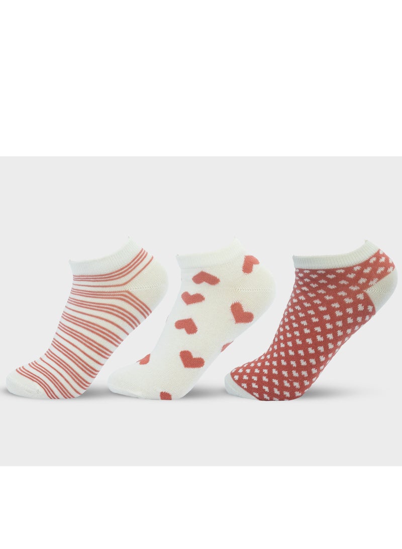 Solo Solo women Trendy Sneaker Pack of 3 Socks 