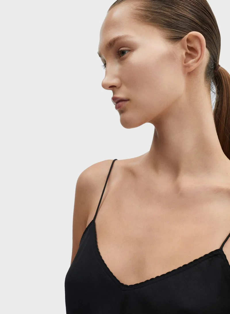 مانجو Strappy Lace Detailed Top