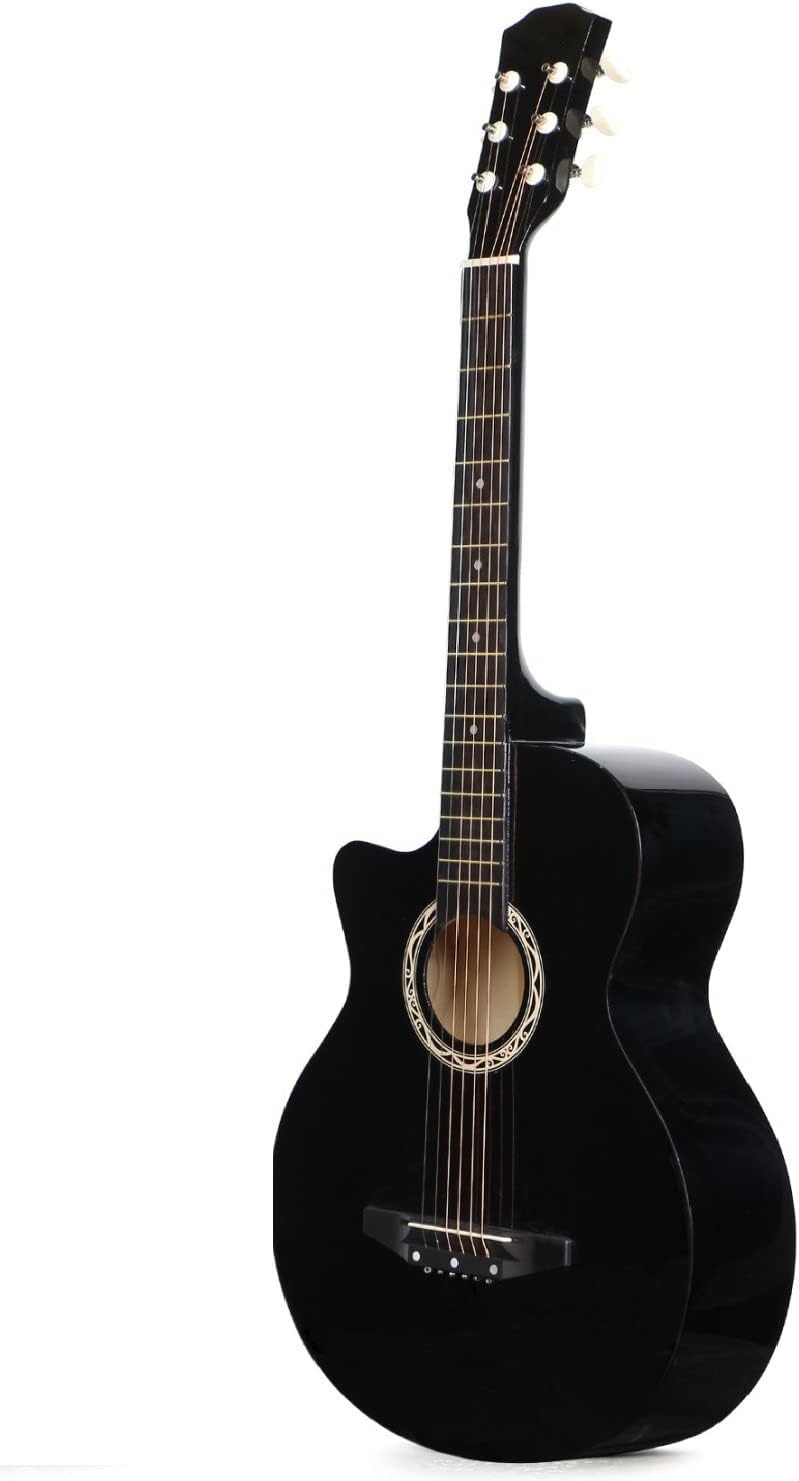 MegArya 38 Inch Black Acoustic Guitar - Image 3
