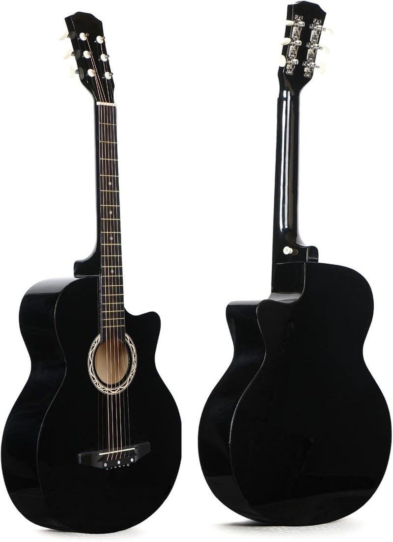 MegArya 38 Inch Black Acoustic Guitar - Image 1