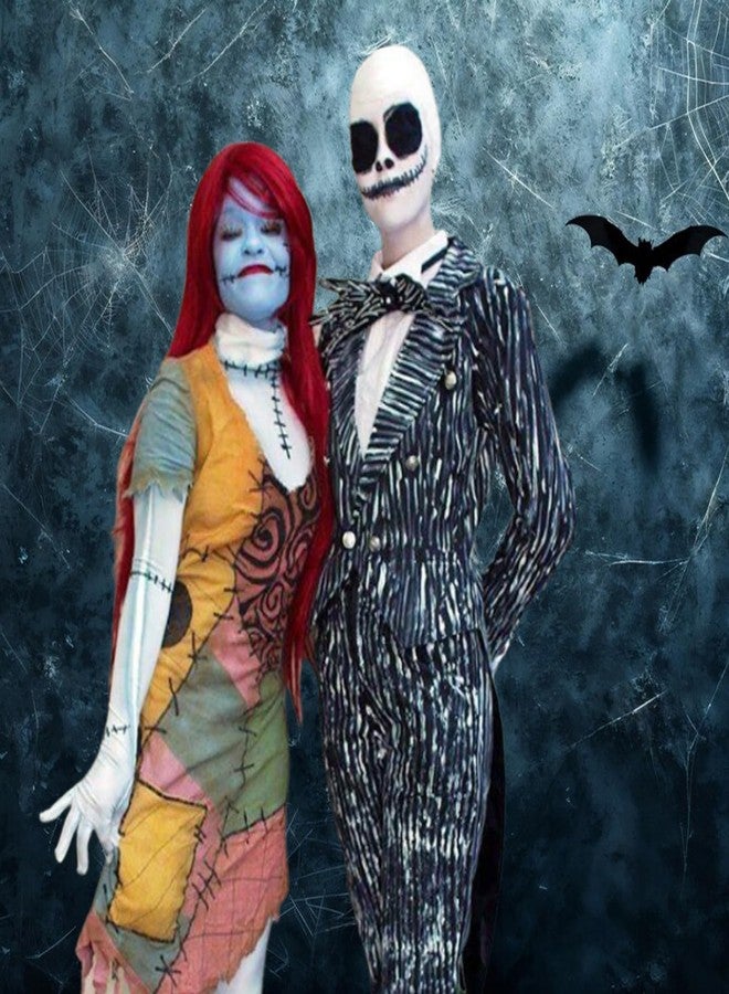 Mysense Skeleton Boy and Ragdoll Girl Makeup Kit for Halloween Jack Cosplay Sally Costume for Adults&Kids with Bald Cap,Pro-Aide Adhesive,Face Paint,Eyeliner,Lipstick&Applicators - Image 2