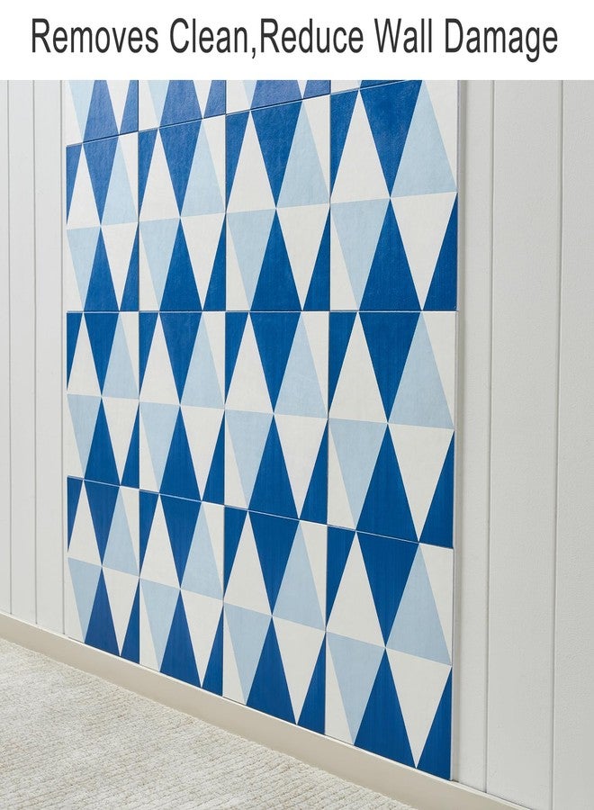 Lightomorrow 12-Pack Felt Wall Tiles, Large Bulletin Board with Safe Removable Adhesive Tapes, 11.8 x 11.8in Panels Alternative for Home Wall Decor, Blue-and-White Pattern - Image 4