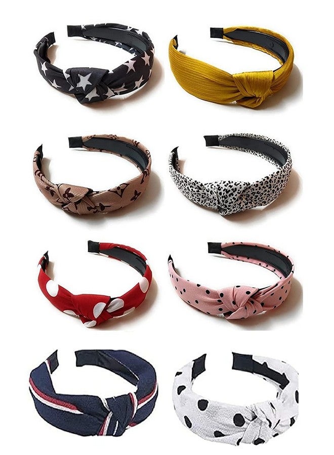 Truvic Cotton Fabric Printed Knot Bow Hairband/Headband For Women and Girls, Set of 6 - Multicolor, (Design May Vary for daily use) - Image 1
