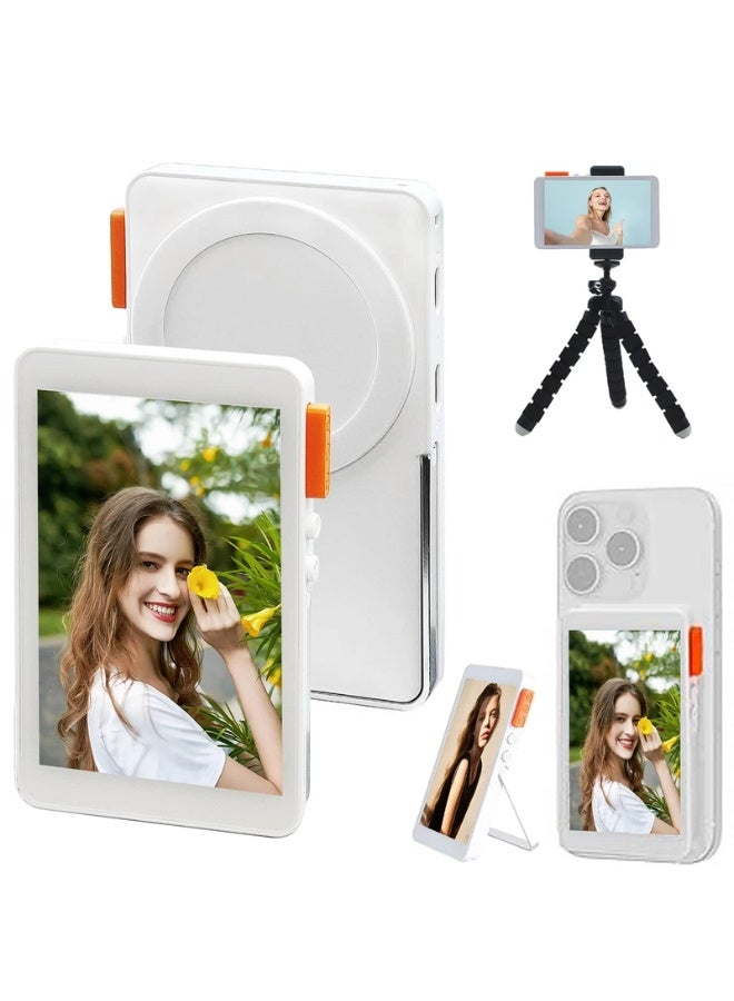 BlueFire 8-in-1 Magnetic Phone Selfie Monitor Screen | 4" Wireless Back Camera Monitor with 1080P Live Streaming, Bluetooth, Focus Zoom, Audio Sync & 2300mAh Power Bank | for TikTok, Vlog, YouTube - Image 1