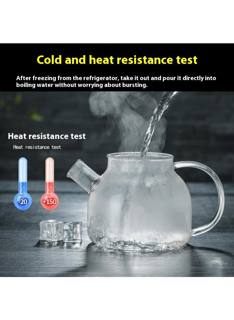 Bluejw 5-Piece Heat Resistant Glass Teapot Set Stovetop And Microwave Safe Heat Resistant Glass Borosilicate Teapot Glass Kettle With Removable Filter Spout For Loose Leaf Tea And Blooming Tea  - Image 4