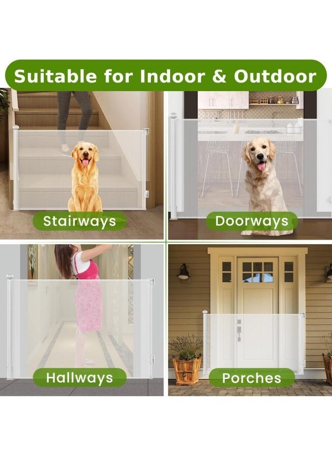 Retractable Baby Gates for Stairs, Mesh Safety Gate 86cm Tall, Extends to 150cm Wide(Need to Punch), Extra Wide Dog Gate, Child Safety Gate 300 * 86cm