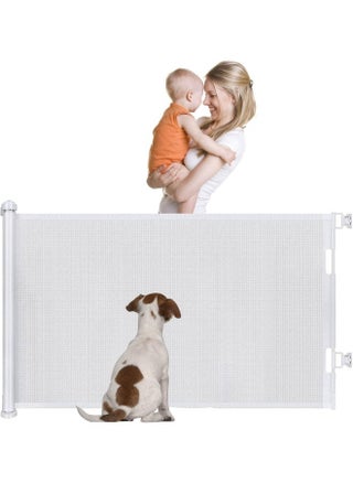 Retractable Baby Gates for Stairs, Mesh Safety Gate 86cm Tall, Extends to 150cm Wide(Need to Punch), Extra Wide Dog Gate, Child Safety Gate 300 * 86cm - pzsku/ZAD27371FE10959F94DA8Z/45/_/1721722016/f51461cd-6fee-44c2-b664-266b5f4b3fe0