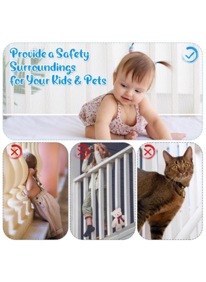 Retractable Baby Gates for Stairs, Mesh Safety Gate 86cm Tall, Extends to 150cm Wide(Need to Punch), Extra Wide Dog Gate, Child Safety Gate 300 * 86cm