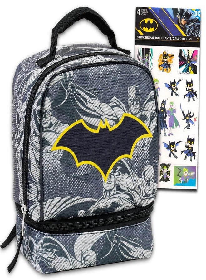Batman Lunch Box Set - Bundle of Batman Dual Compartment Drop Bottom Lunch Bag for Boys, Girls, and Toddlers | Superhero School Supplies for Kids - Image 1