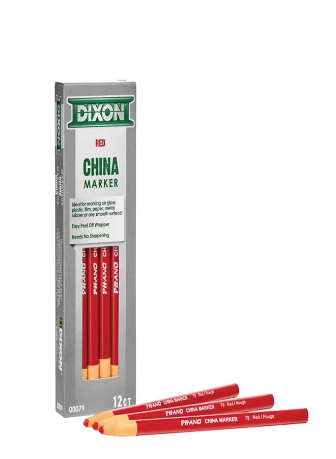 Dixon 00079 China Markers, Red, 12-Pack, 7 x 2.2 x 0.8 inches - Image 2