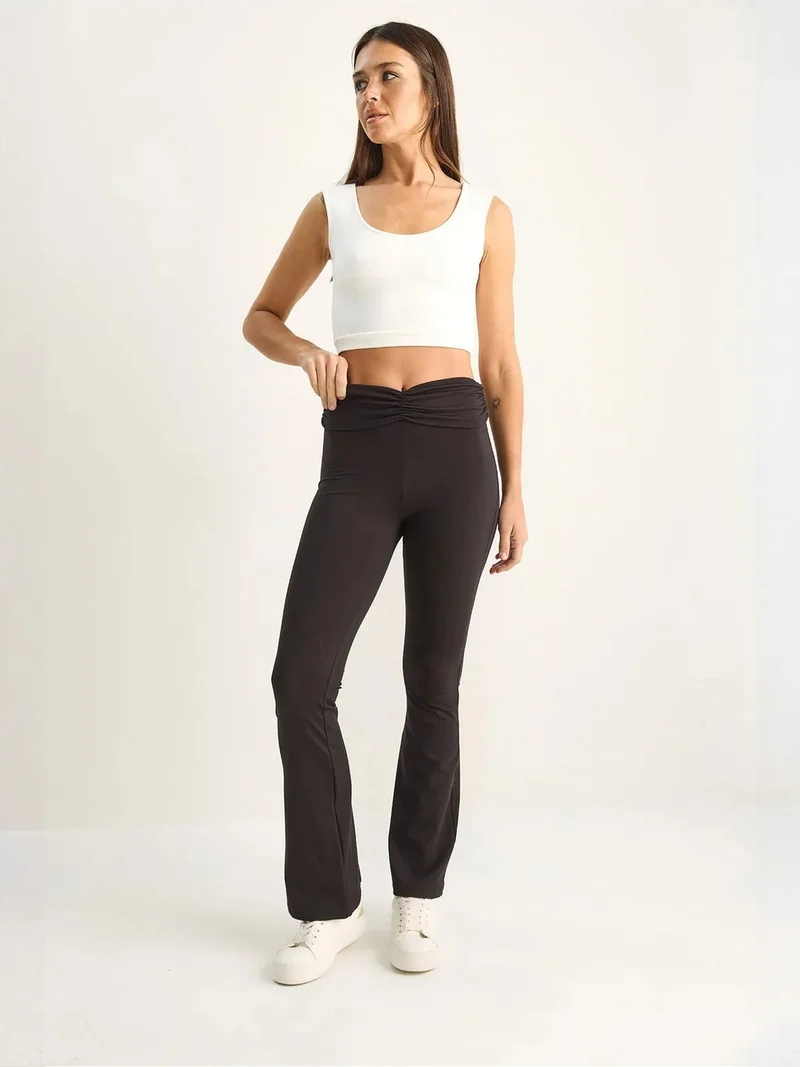 Bianco Lucci LUCCI High-Waist Flare Leggings