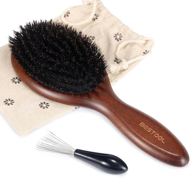 BESTOOL Hair Brush Boar Bristle Hair Brushes for Women Men Kids Boar Bristle Brush for Hair Smoothing Everyday Brush Enhances Shine  Health