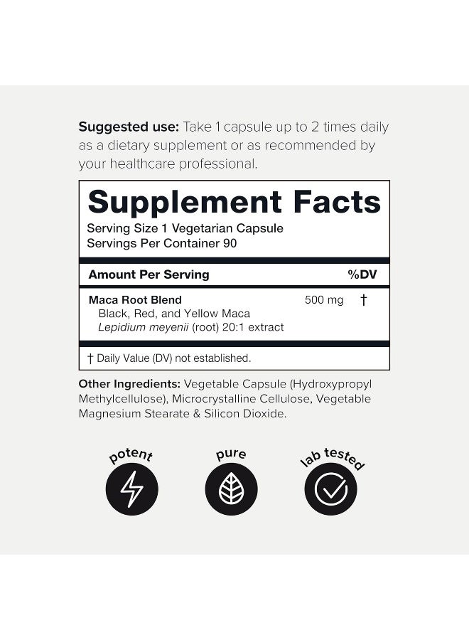 Toniiq Single Origin Wildcrafted Maca Root Capsules - Ultra High Strength - 10,000mg 20x Concentrated Extract - The Strongest Peruvian Maca Root Powder Available - Gelatinized Black, Red and Yellow Complex  - Image 2