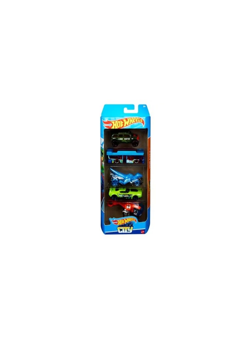 Hot Wheels سيارة هوت ويلز الأساسية ماتيل 80 - مجموعة 5 سيارات JGK08 - Image 2
